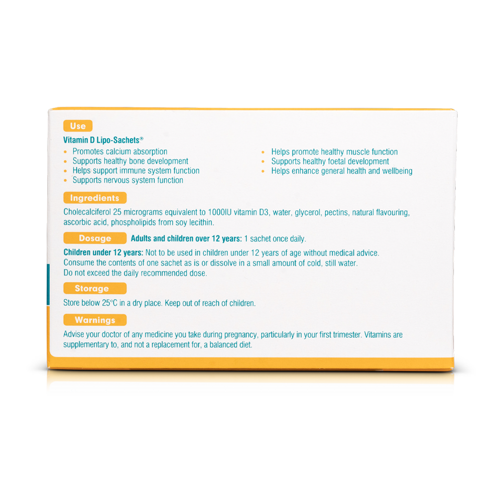 Vitamin D Lipo-Sachets - Melon Flavour - 1000IU